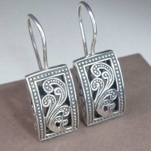 Silpada W1762 Sterling Silver Paisley Filigree Earrings .925 Rectangle